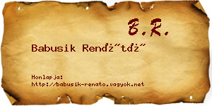 Babusik Renátó névjegykártya